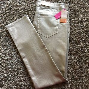 NEW SHIMMER GOLD STRETCH Jeans Sz 9
